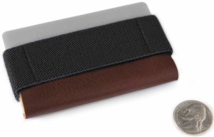 Brown Leather Band-It Black Strap