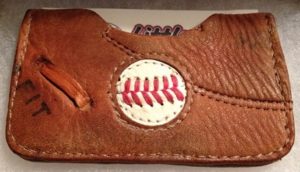 Baseball Glove Leather Wallet Front