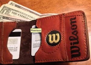 Wilson Baseball Glove Leather Wallet Front